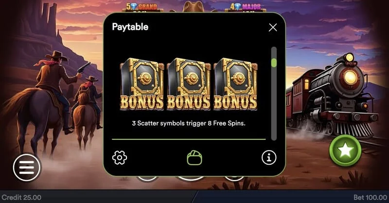 Gold Train Heist - démarrage du tour Hold and Win avec des pièces